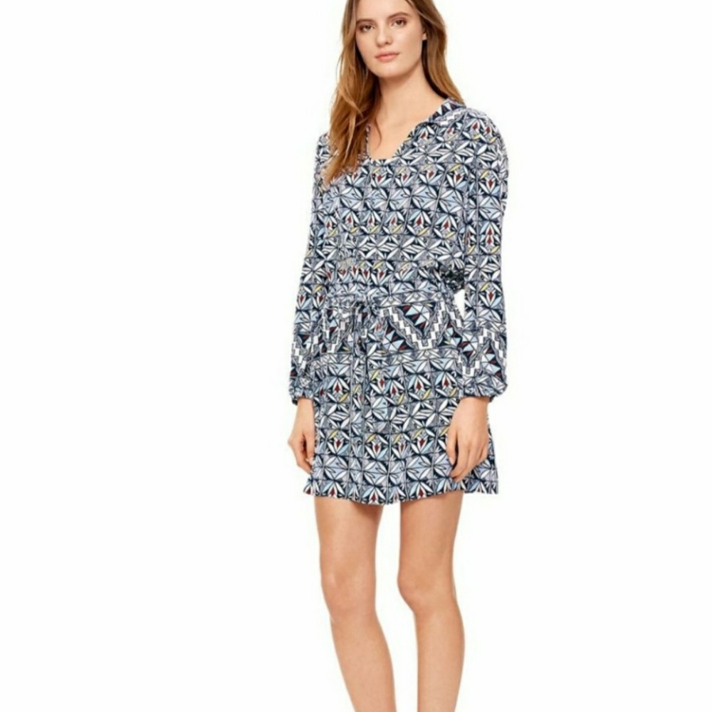 Tory Burch SilkLong-Sleeve Shirt Dress Size 12